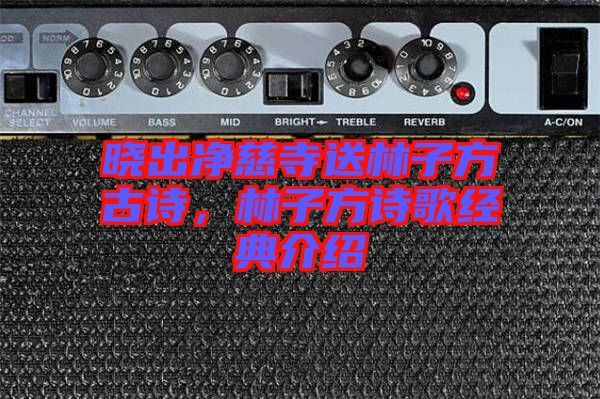 曉出凈慈寺送林子方古詩，林子方詩歌經(jīng)典介紹