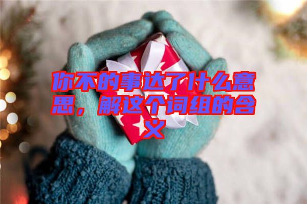 你不的事達(dá)了什么意思，解這個(gè)詞組的含義