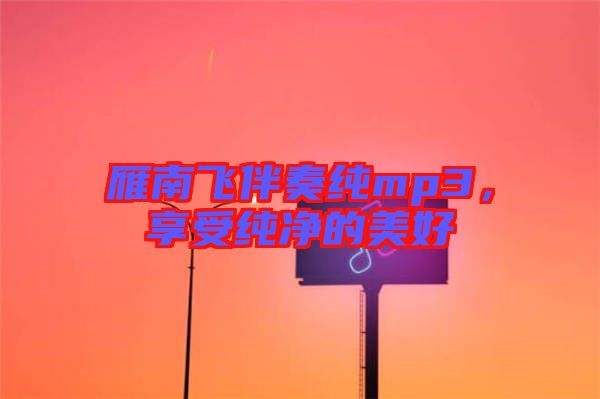 雁南飛伴奏純mp3，享受純凈的美好