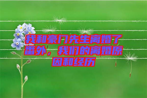我和豪門先生離婚了番外，我們的離婚原因和經歷