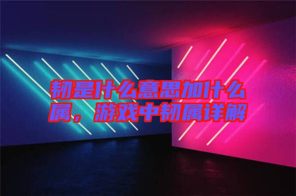 韌是什么意思加什么屬，游戲中韌屬詳解