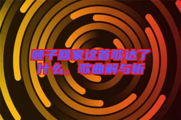 順子回家這首歌達(dá)了什么，歌曲解與析