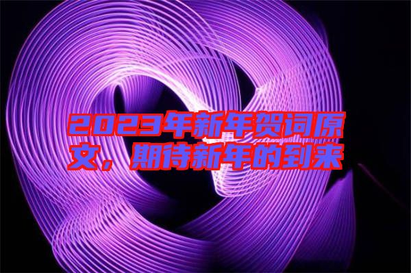 2023年新年賀詞原文，期待新年的到來