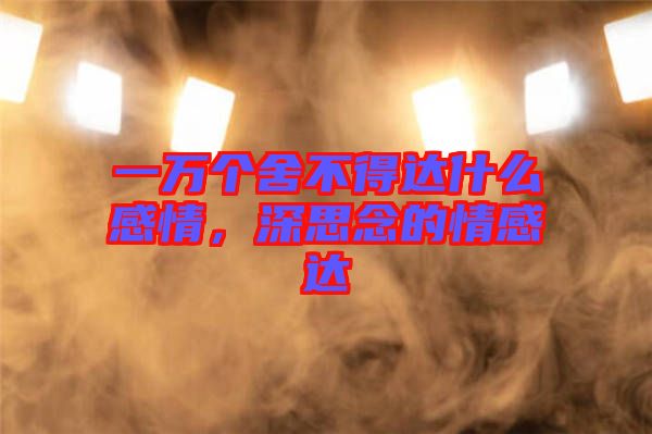 一萬(wàn)個(gè)舍不得達(dá)什么感情，深思念的情感達(dá)