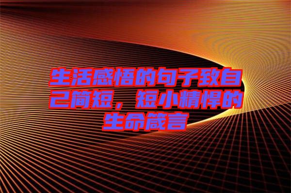 生活感悟的句子致自己簡短，短小精悍的生命箴言