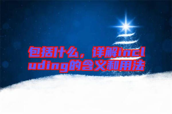 包括什么，詳解including的含義和用法