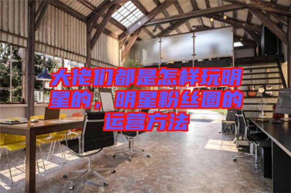 大佬們都是怎樣玩明星的，明星粉絲圈的運營方法