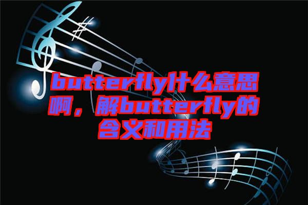 butterfly什么意思啊，解butterfly的含義和用法