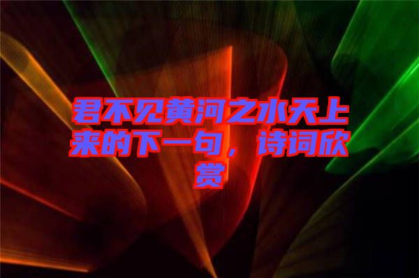 君不見黃河之水天上來的下一句，詩詞欣賞