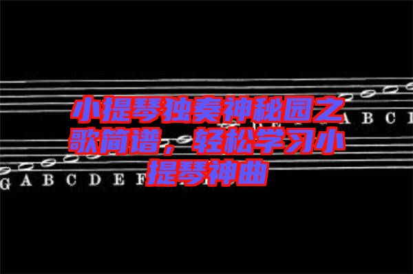 小提琴獨(dú)奏神秘園之歌簡(jiǎn)譜，輕松學(xué)習(xí)小提琴神曲