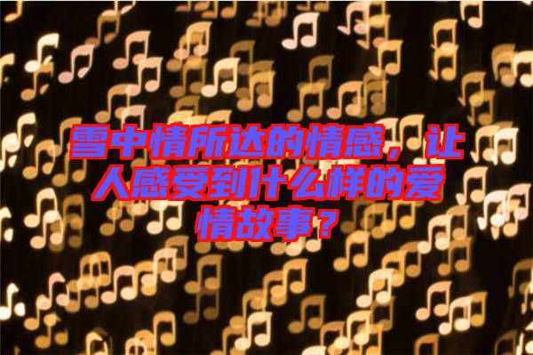 雪中情所達的情感，讓人感受到什么樣的愛情故事？