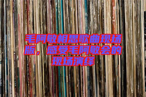 毛阿敏相思歌曲現(xiàn)場(chǎng)版，感受毛阿敏會(huì)的現(xiàn)場(chǎng)演繹