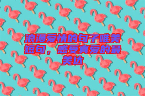 浪漫愛情的句子唯美短句，感受真愛的最美達