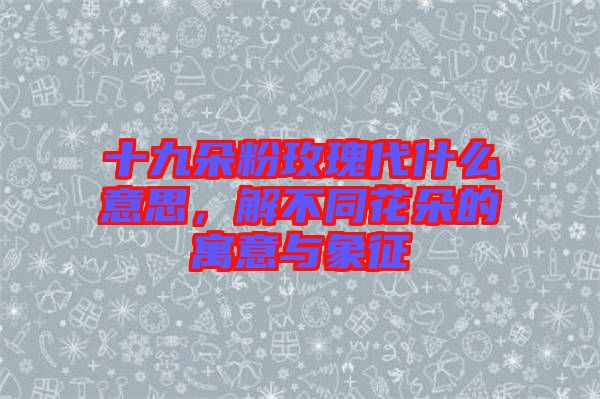 十九朵粉玫瑰代什么意思，解不同花朵的寓意與象征