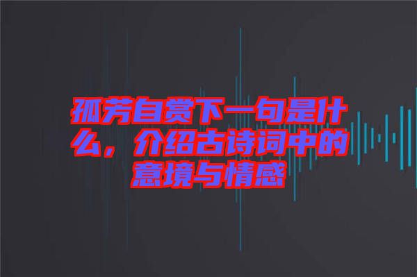 孤芳自賞下一句是什么，介紹古詩詞中的意境與情感
