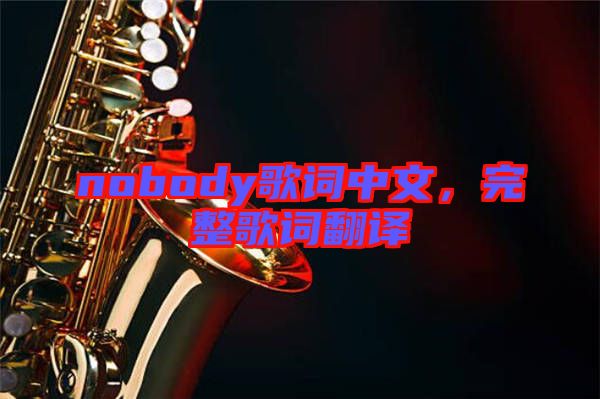 nobody歌詞中文，完整歌詞翻譯