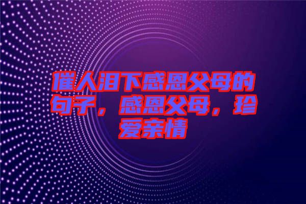 催人淚下感恩父母的句子，感恩父母，珍愛親情