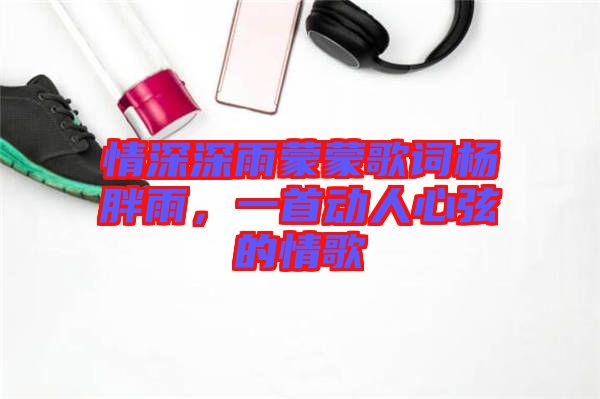 情深深雨蒙蒙歌詞楊胖雨，一首動人心弦的情歌