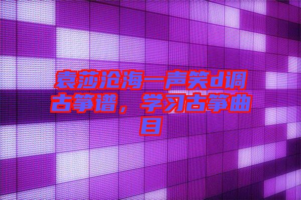 袁莎滄海一聲笑d調(diào)古箏譜，學(xué)習(xí)古箏曲目