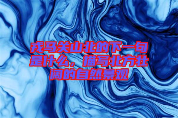 戎馬關山北的下一句是什么，描寫北方壯闊的自然景觀