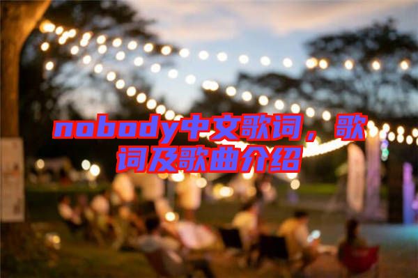 nobody中文歌詞，歌詞及歌曲介紹