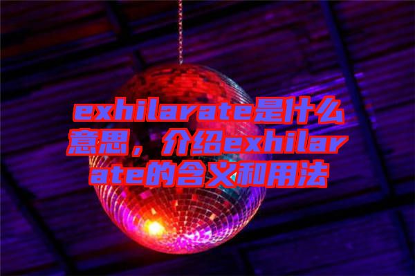 exhilarate是什么意思，介紹exhilarate的含義和用法