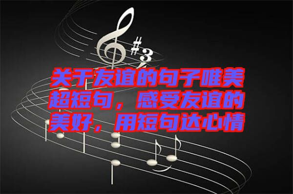 關于友誼的句子唯美超短句，感受友誼的美好，用短句達心情