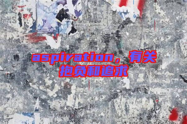 aspiration，有關(guān)抱負(fù)和追求