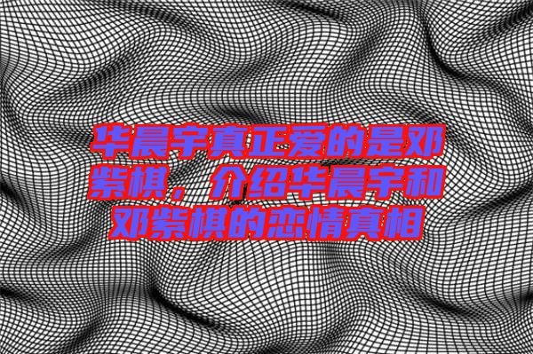 華晨宇真正愛的是鄧紫棋，介紹華晨宇和鄧紫棋的戀情真相