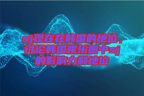 sj現(xiàn)在在韓國的地位，討論韓國娛樂圈中sj的影響力和地位