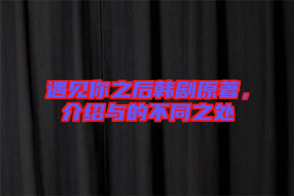 遇見(jiàn)你之后韓劇原著，介紹與的不同之處