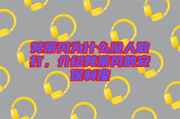 梵蒂岡為什么沒(méi)人敢打，介紹梵蒂岡的安保制度