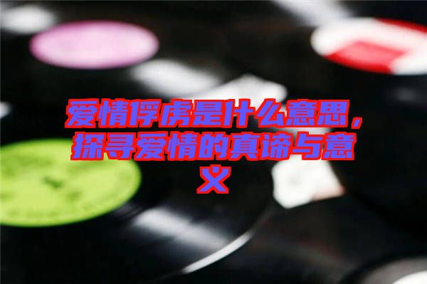 愛情俘虜是什么意思，探尋愛情的真諦與意義