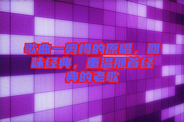 歌曲一剪梅的原唱，回味經(jīng)典，重溫那首經(jīng)典的老歌