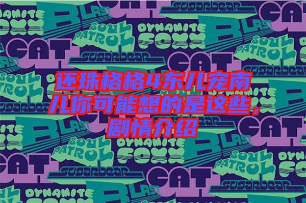 還珠格格4東兒寵南兒你可能想的是這些，劇情介紹