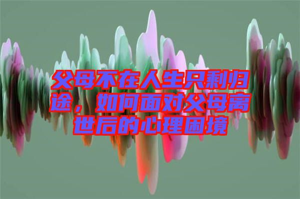 父母不在人生只剩歸途，如何面對父母離世后的心理困境