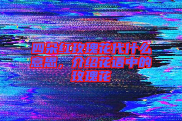 四朵紅玫瑰花代什么意思，介紹花語中的玫瑰花