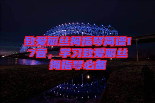 致愛麗絲拇指琴簡(jiǎn)譜17音，學(xué)習(xí)致愛麗絲拇指琴必備