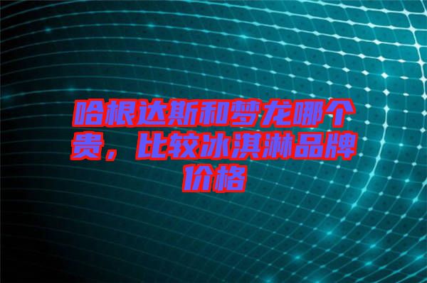 哈根達斯和夢龍哪個貴，比較冰淇淋品牌價格