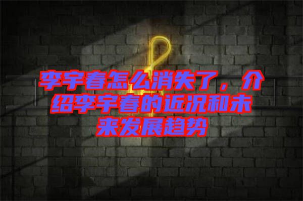 李宇春怎么消失了，介紹李宇春的近況和未來發(fā)展趨勢