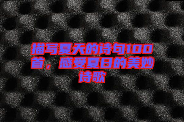 描寫夏天的詩句100首，感受夏日的美妙詩歌