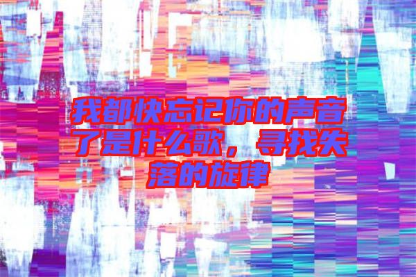 我都快忘記你的聲音了是什么歌，尋找失落的旋律