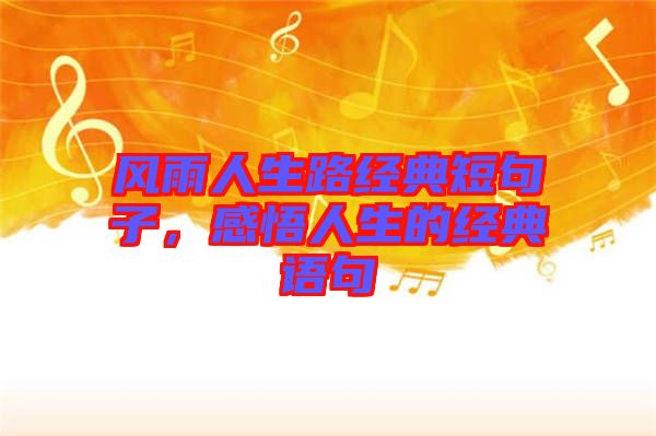 風(fēng)雨人生路經(jīng)典短句子，感悟人生的經(jīng)典語句