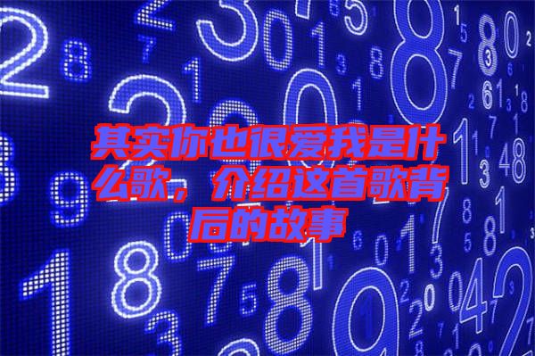 其實你也很愛我是什么歌，介紹這首歌背后的故事