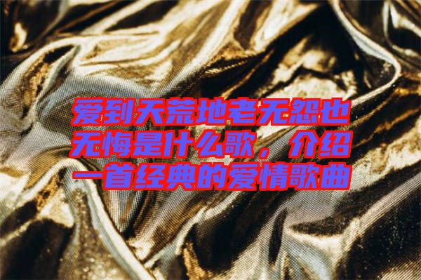 愛到天荒地老無怨也無悔是什么歌，介紹一首經(jīng)典的愛情歌曲