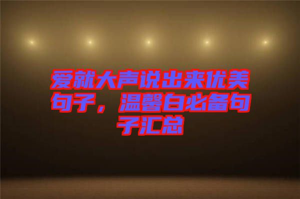 愛就大聲說出來優(yōu)美句子，溫馨白必備句子匯總