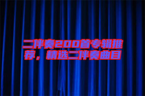 二伴奏200首專輯推薦，精選二伴奏曲目