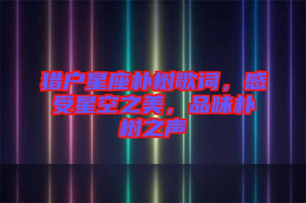 獵戶星座樸樹歌詞，感受星空之美，品味樸樹之聲
