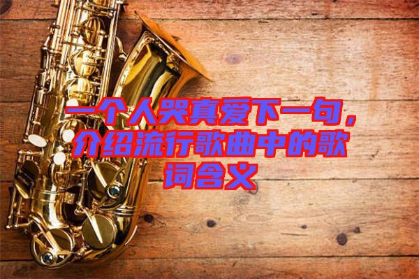 一個人哭真愛下一句，介紹流行歌曲中的歌詞含義