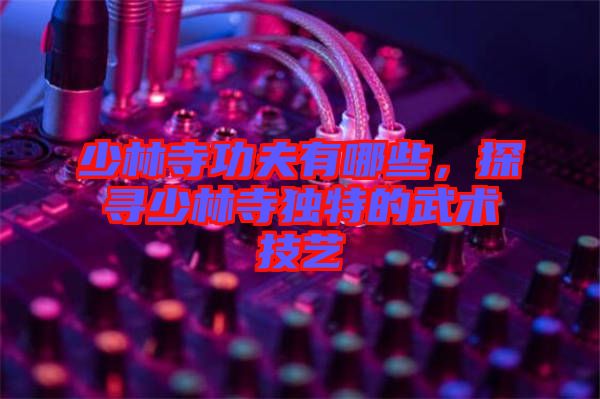 少林寺功夫有哪些，探尋少林寺獨特的武術(shù)技藝